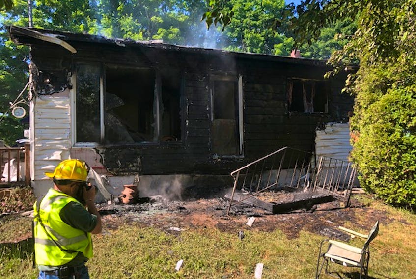 Firefighters quickly extinguished a blaze that extensively damaged this bungalow in Woodville Friday afternoon.
