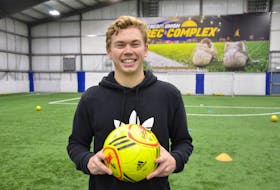 Port Williams native Jacob Shaffelburg is enjoying success as a professional soccer player. He wanted to give something back to the Valley soccer community by taking part in a clinic for young players that raised money for the Valley United Wellness Fund. - Kirk Starratt