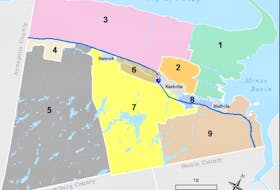 This district map from the Municipality of the County of Kings website shows which areas the councillors represent.