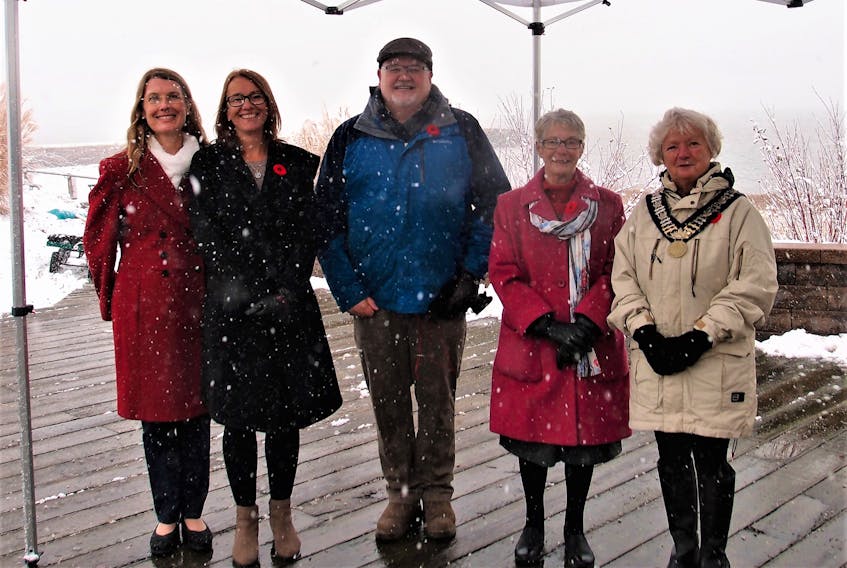 The Town of Annapolis Royal’s new council was sworn in during an outdoor ceremony Nov. 3. Mayor Amery Boyer, far right, was elected to serve along with town councillors Paula Hafting, Holly Sanford, Michael Tompkins and Pat Power for the next four years.
