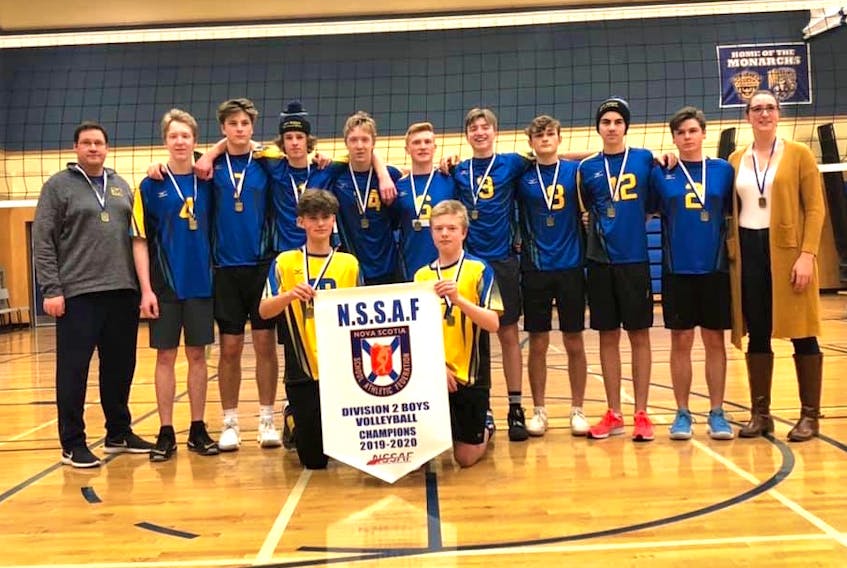 The Middleton Regional High School Monarchs were successful in defending their provincial NSSAF Division 2 Boys Provincial Volleyball title Dec. 6 and 7 at MRHS.