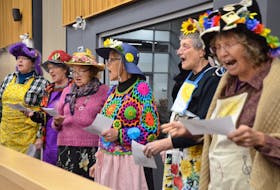 The Raging Grannies sing in favour of farm land preservation prior to a public hearing on the proposed County of Kings Municipal Planning Strategy and Land Use Bylaw. KIRK STARRATT