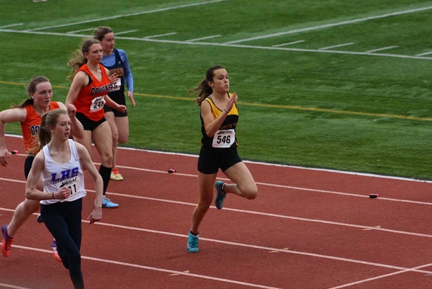 Daniella Kidston, of Port Williams, wearing 546, competes in the NSSAF provincials.