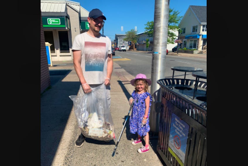 Daddy-daughter duo Patrick and Nyah Whynot head out to pick up litter in Kentville or Wolfville – sometimes both Annapolis Valley towns – once a week.