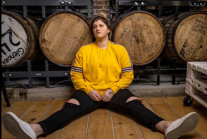 Emma Burry, pictured at Garrison Brewery in Halifax, is an up-and-coming indie rock singer-songwriter. - Zack Lakes photo