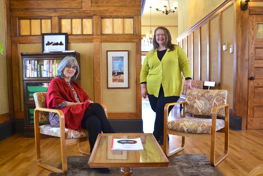 Jane Nicholson, left, is founder and CEO of Annapolis Investments in Rural Opportunity. Executive director is Adele MacDonald. The pair has used Nicholson’s money to fund 67 local businesses in Annapolis County.