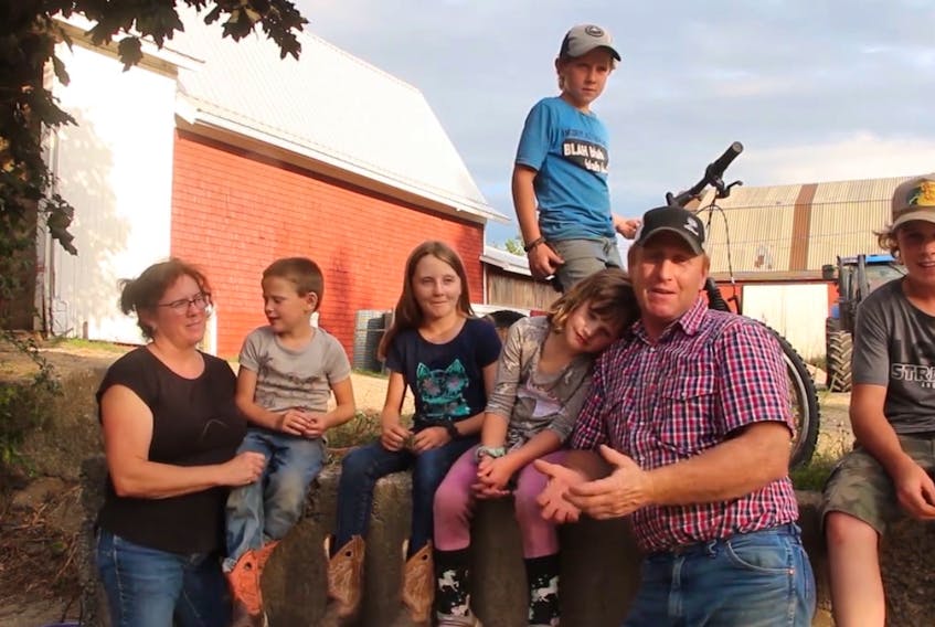 Farmers Nicole and Wayne Oulton, with their children, were among the many agricultural families highlighted during the five-part 2020 Hants County Exhibition video series.