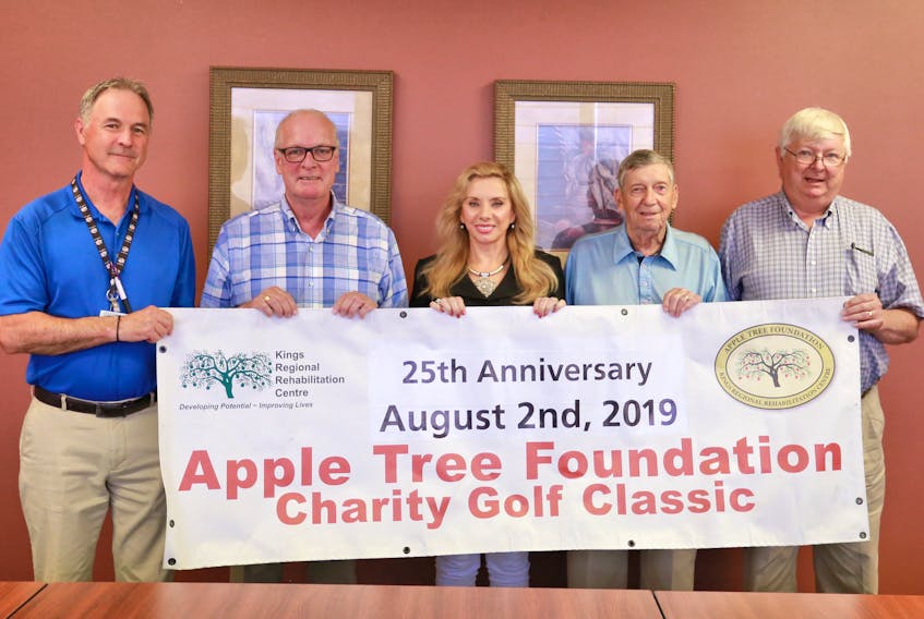 The 2019 Apple Tree Golf Classic is set for Aug 2 at Berwick Heights. Volunteers on the Apple Tree Foundation’s golf planning committee have been working for many months on the 25th anniversary charity event in support of Kings Regional Rehabilitation Centre. Pictured here are committee members, from left: Colin Best, Barry Morse (golf chair), Brittany Flynn, Murray Salsman and Bob Stewart.