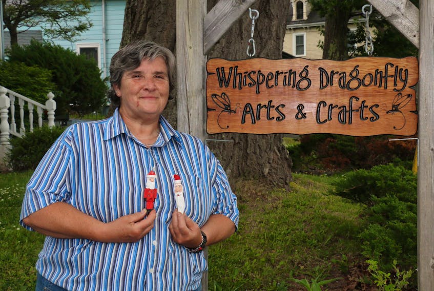 Dianne Lang, owner of Whispering Dragonfly Arts and Crafts in Hantsport, can turn just about any item into a work of art.