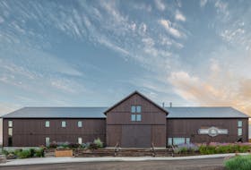 Local architect Vincent den Hartog recently won two awards for his design of this Lightfoot & Wolfville Vineyards building. JULIAN PARKINSON