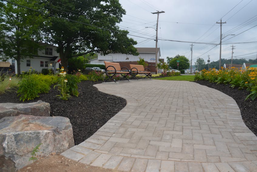 The newest park in New Minas, just off Commercial Street. Its completion is part of a beautification plan the village has in the works.
