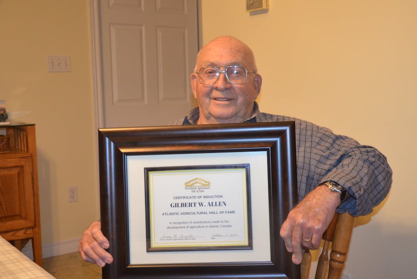 Kings County horticulturalist and farmer Gilbert Allen was inducted into the Atlantic Agricultural Hall of Fame in October.