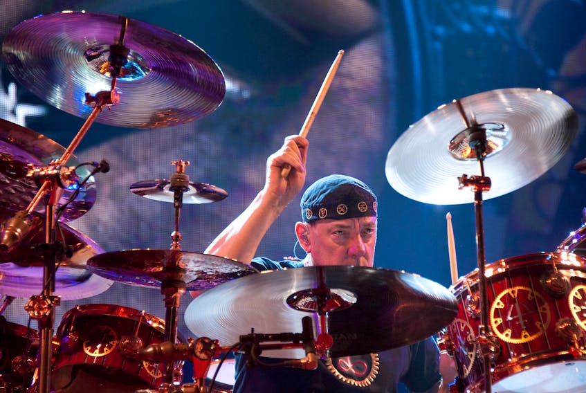 Rush drummer Neil Peart performs in Halifax on Friday, July 12, 2013.
