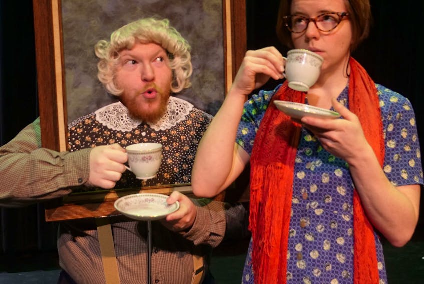 Bryan Nash, left, and Emma Francis play a variety of roles in “Lauchie, Liza and Rory,” to be staged at Cape Breton University’s Boardmore Theatre, Jan. 21-26. CONTRIBUTED
