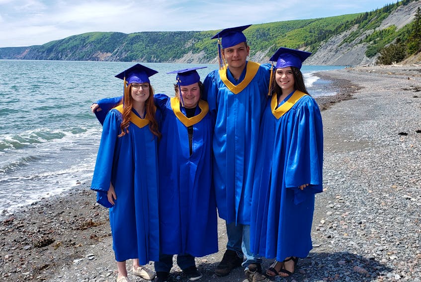 Members of the Class of 2019 at Advocate District School include: (from left) Skye Berry, Keagan Grant, Ryan Durant and Scarlett Morris.