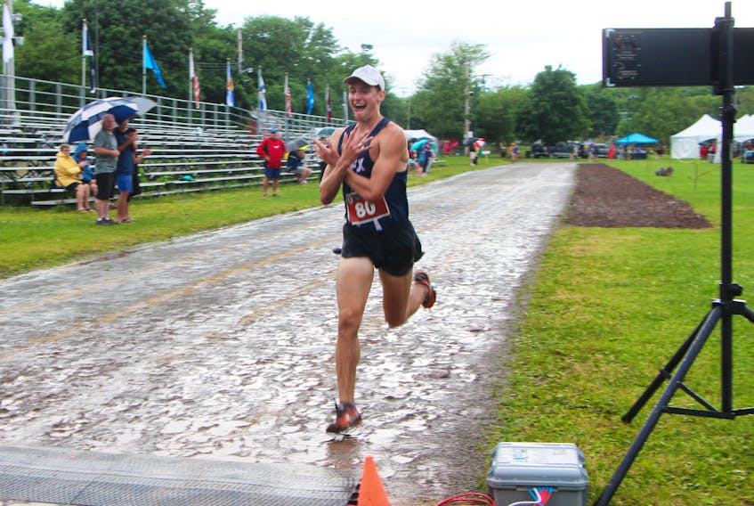 Former St. F.X. X-Men runner Alex Cyr, pictured winning the Highland Games 5-Mile Race in July, has released a book about the 2016 season for the men’s cross country team.