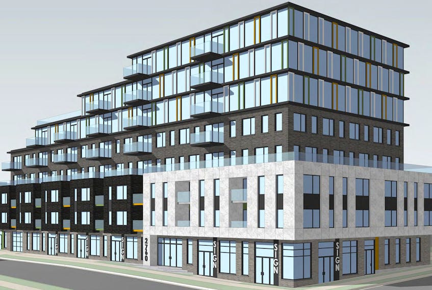 An architectural rendering of the approved development for the corner of Almon and Gladstone streets in west end Halifax.  - Contributed/WM Fares