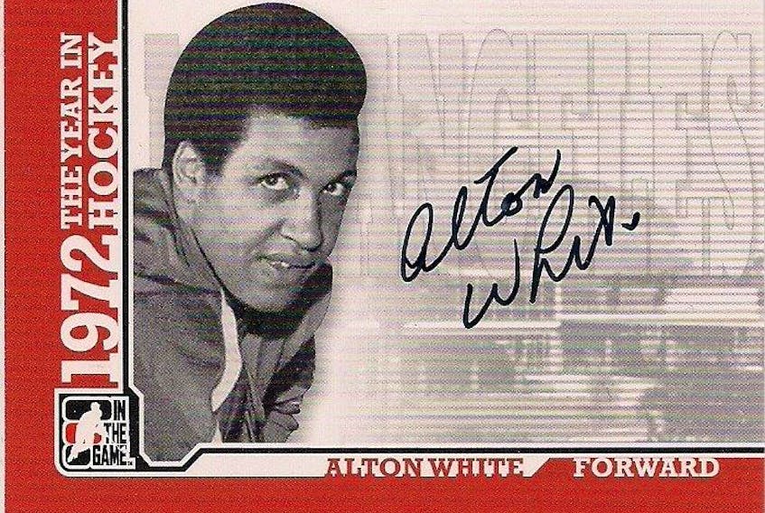 It has been a long time since Alton White skated on an Amherst ice surface, but 74-year-old Vancouver resident – who left Amherst for Winnipeg at age 8 – enjoyed a successful professional hockey career, including three seasons in the former World Hockey Association. While playing with the Los Angeles Sharks, he became the first man of African decent to score 20 goals in a single season with a major league team. Photo provided by Jim Dorrington