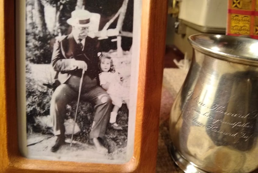 A photo of former U.S. president William Howard Taft and his granddaughter Sylvia Howard Taft sits beside a cup the grandfather gave to his young granddaughter in the early 1920s. That cup somehow made its way to a thrift store in Truro and then to Amherst where Karen McKinnon of Maritime Mosaic spent months tracking down Sylvia Greene in Concord, Mass. It was Greene’s mother who received the cup from Taft. Sylvia Lotspeich Greene
photo