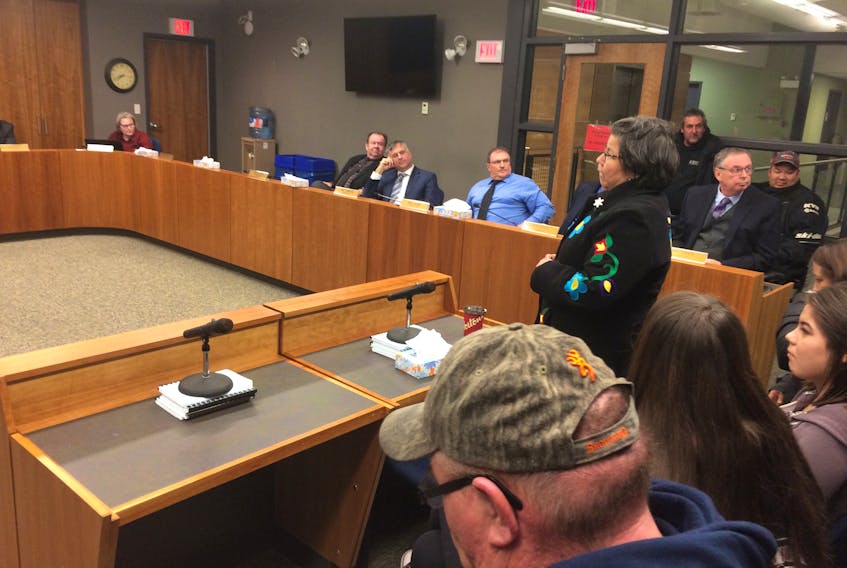 Pictou Landing First Nation Chief Andrea Paul spoke at a council meeting on Jan. 7 for the Municipality of Pictou County.