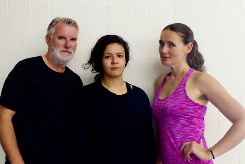 Wally MacKinnon, Claudia Gutierrez-Perez and Alexis Milligan star in Any Given Moment, a play by Kim Parkhill making its world premiere at Ship’s Company Theatre Aug. 8 – Sept. 2. - Richie Wilcox