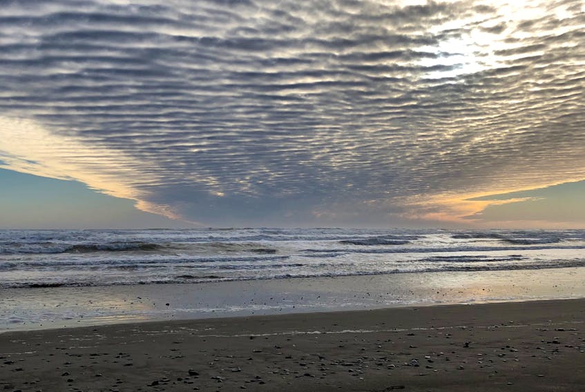 The sky over Martinique Beach, N.S., earlier in April, captured by Alan North.