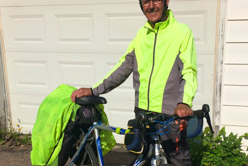 Julien Arsenault is an 83-year-old Gaspesie, Que. resident who is biking to Halifax and back – a distance of 1,400 kilometres – to prove being old is not a reason to be physically inactive. He recently stopped in Amherst on the return leg of his journey.