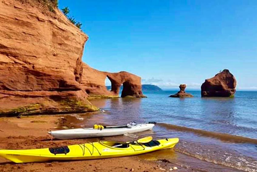 Sometimes the best vacation is a stay-cation.  We could all take a lesson from Philip Capstick.  His endless travels around our region are the envy of many. We are grateful that he shares so his magnificent photos with us. He snapped this one at North Medford ⁠— that’s near Blomidon in Nova Scotia. He titled it “Under a bright sun and on a smiling sea.”