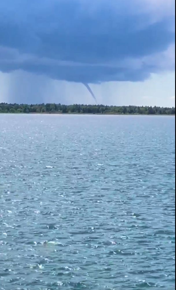 Steve Angel was treated to quite a sight Monday afternoon: a non-tornadic waterspout dancing on the water off the coast of Stephenville, N.L.
