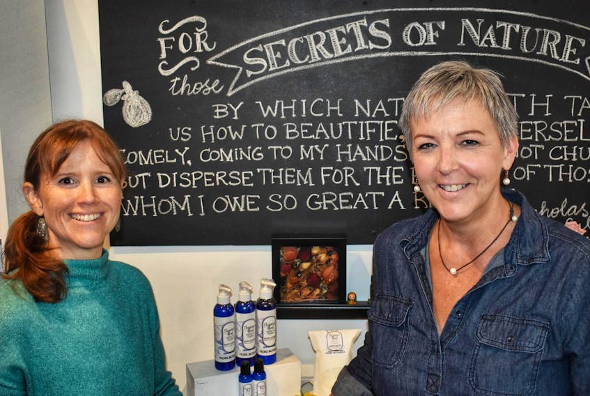
Phaedra Charlton-Huskins (left) and Kathleen Quinlan, owners of Lunenburg’s Fiore Botanica Natural Skin Care, located at 255 Lincoln St., are celebrating Quinlan’s nomination as a finalist for the 2018 RBC Canadian Women Entrepreneur Awards. - Josh Healey
