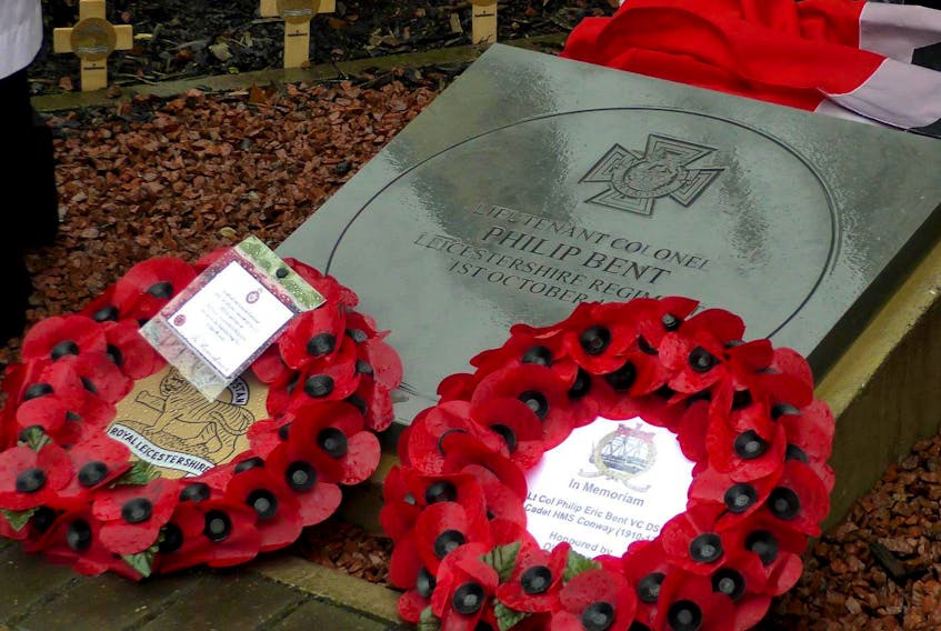 
As part of the dedication ceremony for the paving stone of Philip Bent, VC, wreaths of poppies were laid by his regiment and others. - ASHBY DE LA ZOUCH MUSEU
