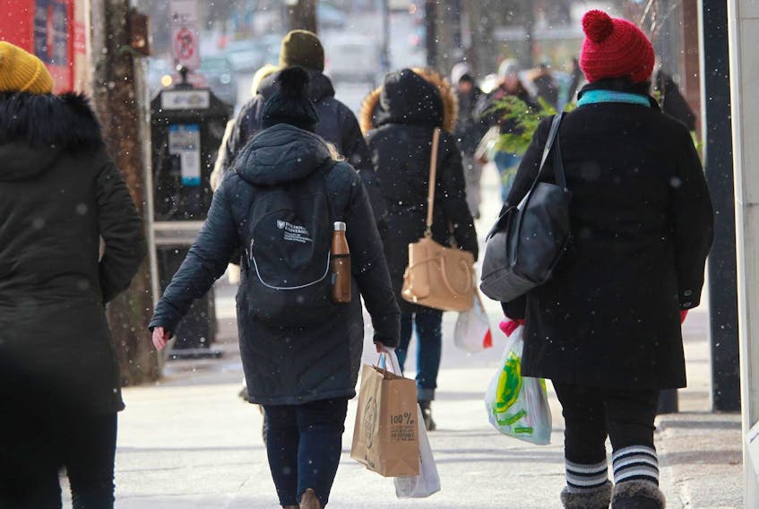 
Shoppers walk along Spring Garden Road in Halifax on Nov. 23. Area merchants say it’s still too early to determine if this will be a good holiday season for brick and mortar retailers. Tim Krochak / The Chronicle Herald

