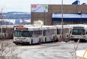 
Lines of idling buses sit at the Burnside Metro Transit facility in 2013. Halifax’s auditor general says bus maintenance is running behind schedule at one of Halifax Transit’s garages. - Eric Wynne
