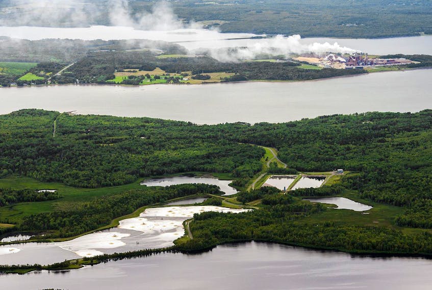
The Boat Harbour treatment site processes waste water from the Northern Pulp mill, seen in the background. - The Chronicle Herald
