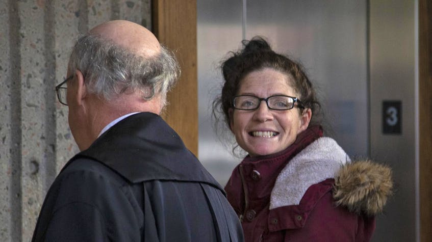 
Renee Allison Webber leaves Nova Scotia Supreme Court in Halifax on Monday during a break at her sentencing hearing on pimping-related charges, including trafficking a person under the age of 18. - Tim Krochak
