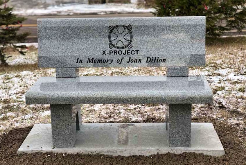 
The bench installed at Paqtnkek Mi’kmaw Nation to honour Joan Dillon. - Anne Marie Paul
