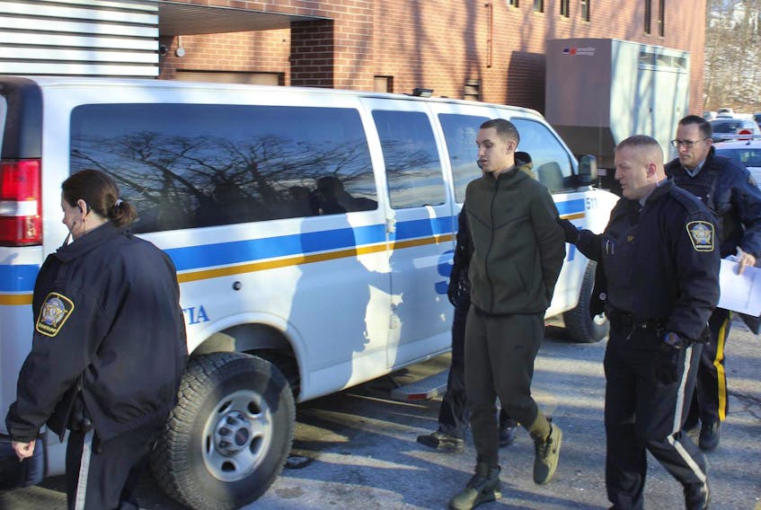 
Treyton Alexander Marsman arrives at Kentville provincial court on Dec. 12. He and Dhari Salman Shalaan were arrested in Berwick after a traffic stop by RCMP led to someone discharging a firearm. - Ian Fairclough
