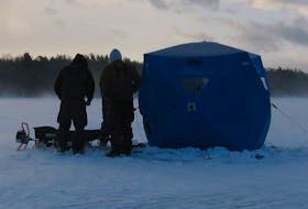 
Matthew Randall and his friend Jay getting ready to start their day of ice fishing.
