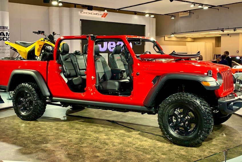 
A more down-to-earth highlight of the Montreal auto show for Lisa was the reveal of the 2020 Jeep Gladiator, a truck/jeep available with a six-speed manual transmission.
