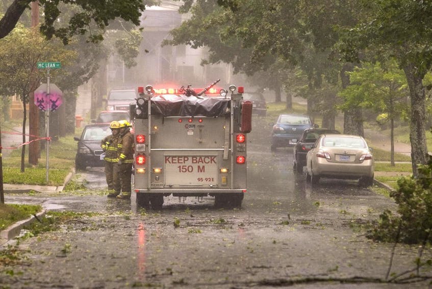 
Fire crews work on McLean Street in Halifax during hurricane Earl in 2010. - FILE
