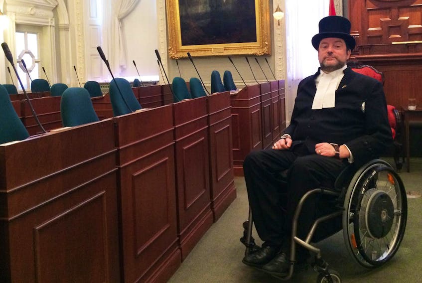 Kevin Murphy, Speaker of the Nova Scotia legislature, in the house on the 200th anniversary of the province's house of Assembly. - John DeMont