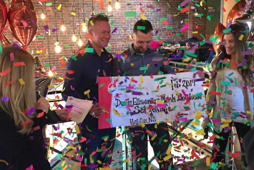 
Mark Boudreau and Dustin Ellsworth of Halifax are the latest winners of the Set for Life lottery. They picked up a cheque for $675,000 on Thursday. - Bill Spurr
