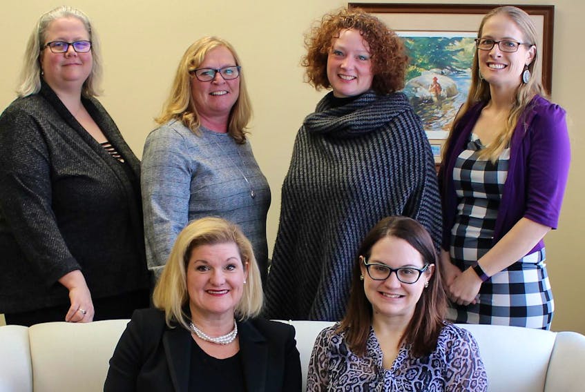 
This committee is organizing the Women of Excellence Awards, which will be held on Friday, June 14. The awards will honour women in the Annapolis Valley who contributed to the community through entrepreneurship or mentorship. Pictured are: (back row, from left) Robin Hill, Judy Rafuse, Laura Churchill Duke, Jessica Clahane, (front row, from left) Catherine Metzger-Silver and Lindsay MacDonald. Missing from the photo is Hillary Webb. - Melissa Westcott
