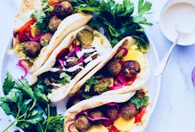  Falafels, little balls of chickpeas and herbs fried crisp, work great for make-ahead meals.