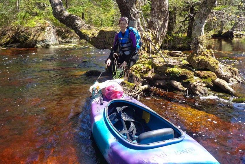 An experienced kayaker, Nicola Roberts-Fenton is planning a wilderness adventure business guiding clients through the beautiful Tobeatic forest in Yarmouth County.