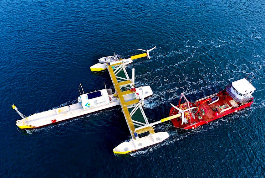 Sustainable Marine Energy’s PLAT-I tidal energy platform has generated its first power from the tidal currents of Grand Passage in Digby County.