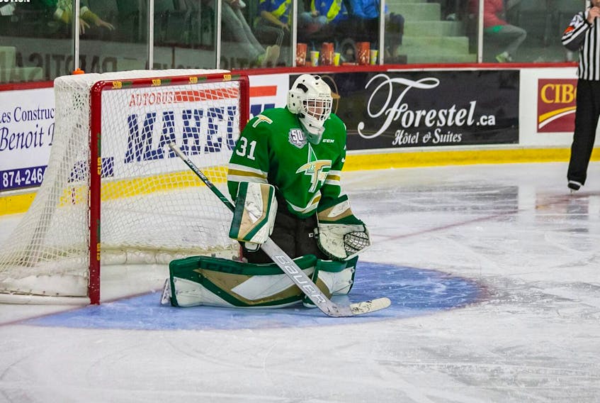 
Goalie Mathieu Marquis stopped 48 shots in the Val-d’Or Foreurs’ 3-2 win over the Halifax Mooseheads in Val-d’Or on Sunday. (QMJHL)
