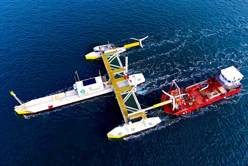 Sustainable Marine Energy’s PLAT-I tidal energy platform has generated its first power from the tidal currents of Grand Passage in Digby County.