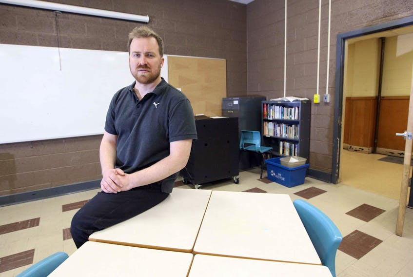 
Teacher Matt Higgs in a Dartmouth High School classroom: “It’s not about teaching (kids) what to think on any debatable issue, but how to think.” 

