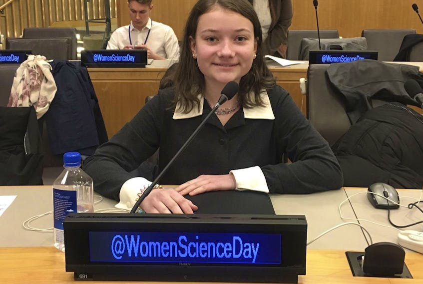Abby Coleman of New Glasgow had the opportunity to speak at the Fourth Commemoration of the International Day of Women and Girls in Science at the UN.